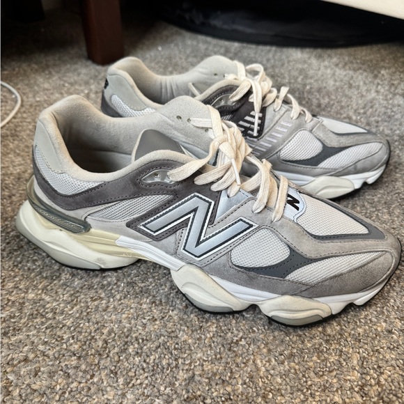 New Balance 9060 Sneakers in Gray and Cream Athletic Shoes
